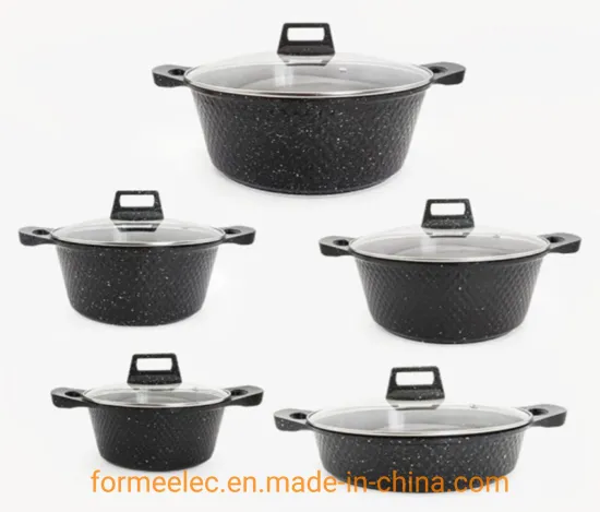 Ceramic Coating Casserole 10 Pieces Set Granite Set Aluminum Stewpot Casserole Pot Set