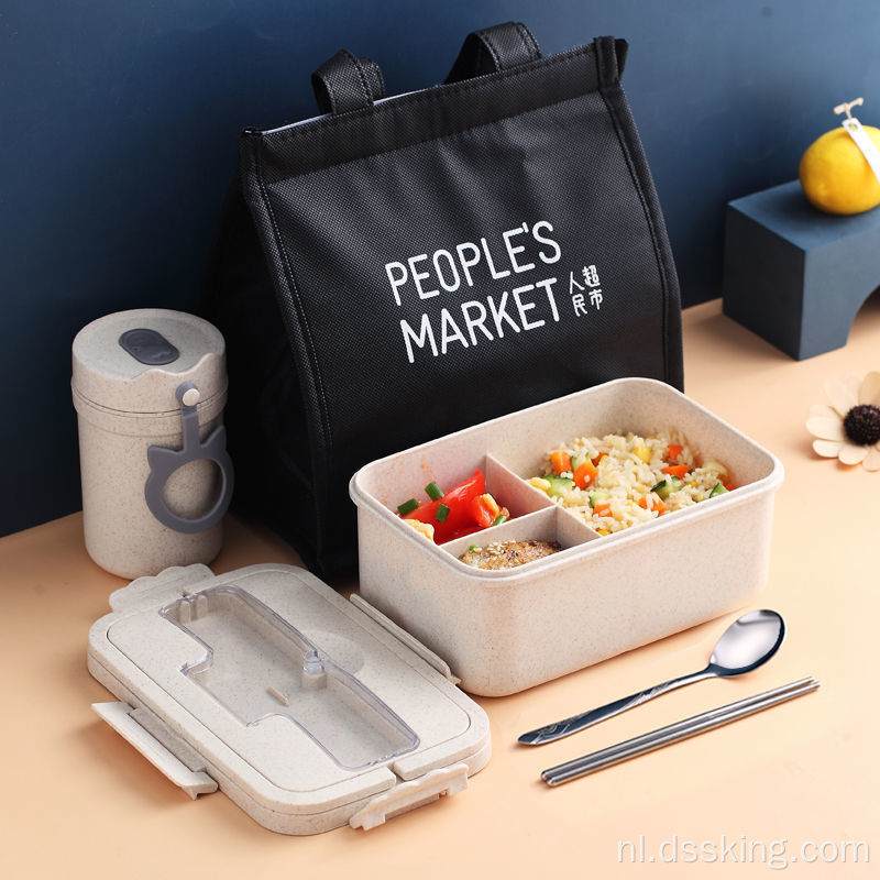 Tarwestro isolatie lunchbox met drie compartimenten