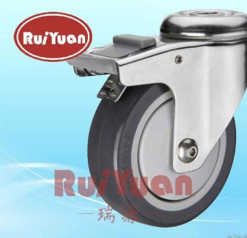 Stainless Steel bolt hole Casters with PU Wheel