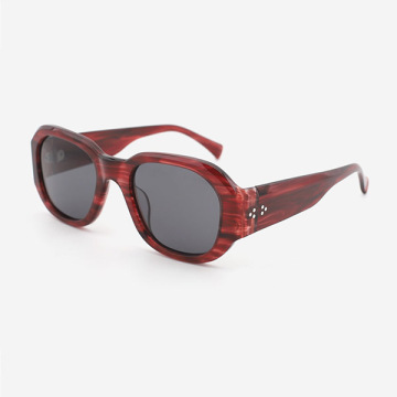 Stylish Round Thick Acetate Unisex Sunglasses 24A8008