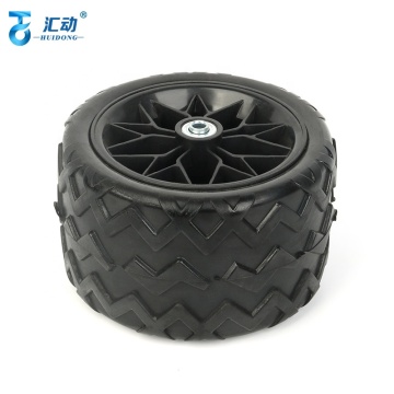 Beach Cart with 7 Inch Black Solid PU Foam Wheels, Outdoor Camping Silent Gimbal, and Rubber Tires Casters