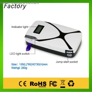 8000ma Portable Car Jump Starter Power Bank 5V - 19V mini jump starter