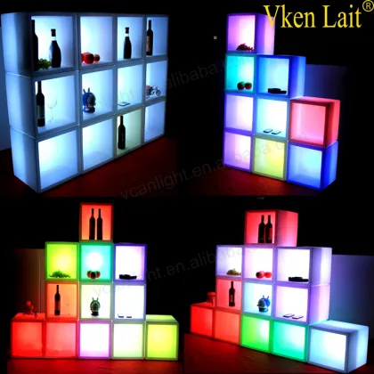 Colorful Rechargeable LED Cube Bookcase Furniture
