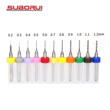 Borui 10Pcs CNC Machine PCB Mini Drill Bit Set for Circuit Board Drilling