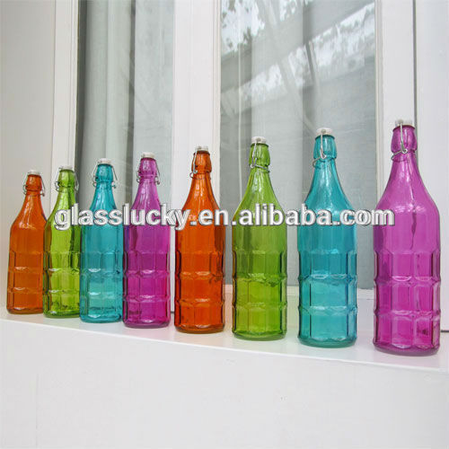 Glasslucky hotsale cheap drink glass bottle with plastic lid wholesale glass bottles