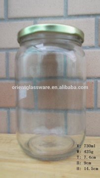 730ml 24oz hot selling glass tomato sauce jar with metal lid
