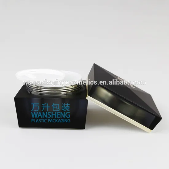 Luxury Cosmetic Packaging Black Square Jar 100g