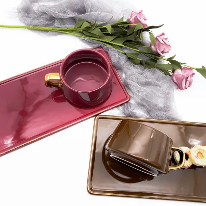 220ml Royal Modern coffee set porcelain tea set luxury porcelain coffee cup and saucer personalized cup