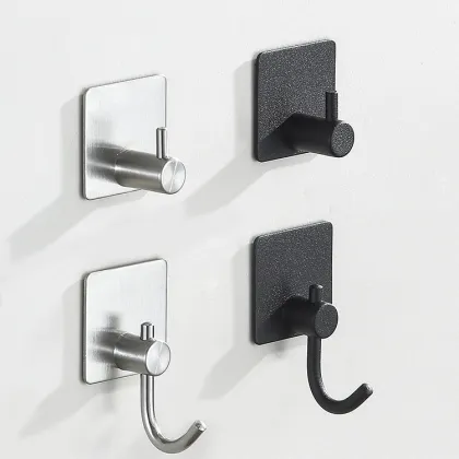 Bathroom Black Stainless Steel Hook Single Wall Hook