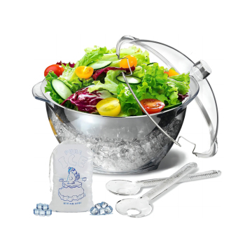 Round Ice Chilled Party Tray: Condiment Server and Bar Platter with Serving Function