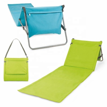 Johold Outdoor Sand-Free Foldable Lounger Chair with Padded Beach Mat and Pockets