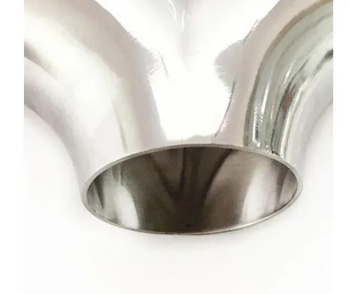 63 mm 2,5 "Raccordi per tubo OD saldatura in testa a gomito a forma di Y SUS 304 in acciaio inossidabile
