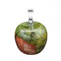 Collier de pendentif pomme 3D UNAKITE pour les filles