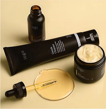 Vegan Organic Men's Skin Care Set: Anti-Aging, Pore Shrinking, Vitamin C Whitening Moisturizer - OEM Private Label Kit