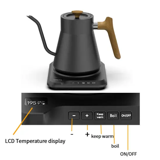 1000ML Variable Temperature Control Gooseneck Electric Kettle: Perfect Coffee and Tea Accessories for Pour Over Brewing