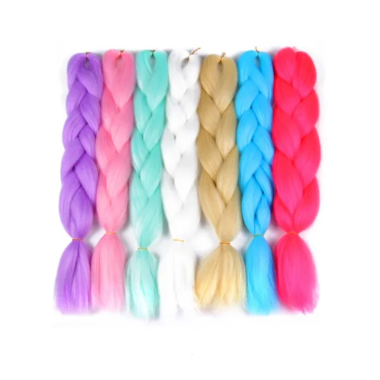 AliLeader Hot Sale Synthetic Jumbo Braid Crochet Hair 24 Inch 100G Pure Color Silky Yaki Jumbo Braid Hair Extension