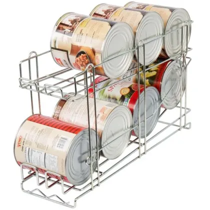 Stackable Chromed Wire Shelf Organizer for Pantry & Can Storage Rack
