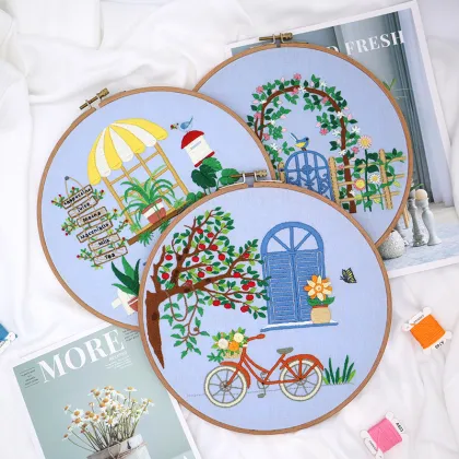 Wholesale 3D Courtyard Style Embroidery DIY Kit