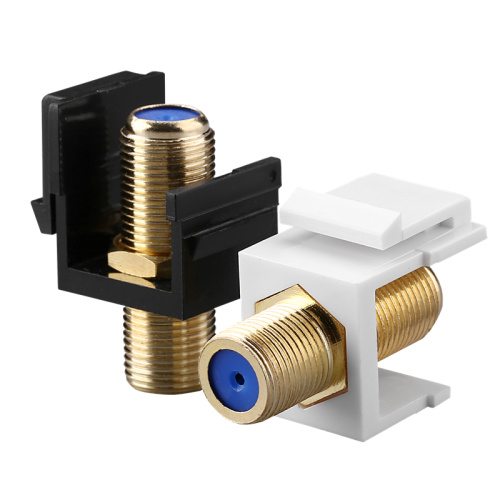 22mm Zinc F connector Keystone Jack, gold plate