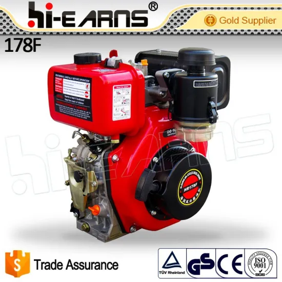 air cooled 178F robin yellow color 6HP air cooled recoil starting diesel engine