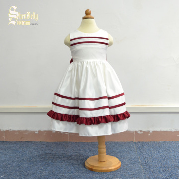 Simple Style Communion Dress Sleeveless Satin Girl Dress with Zipper