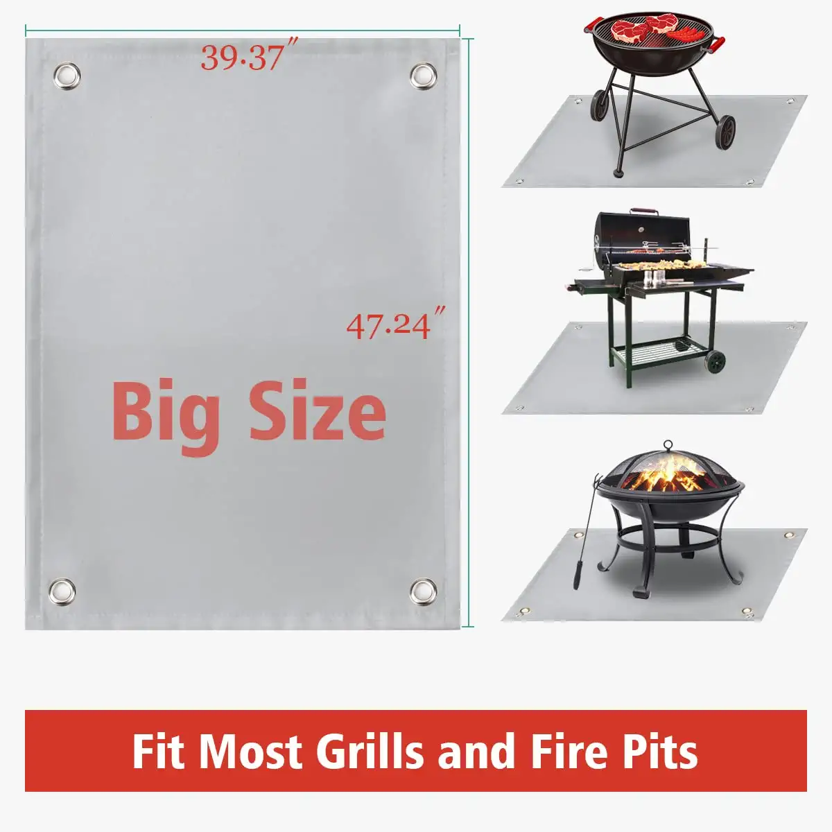 Silicone Glass Fiber Fire Pit Mat