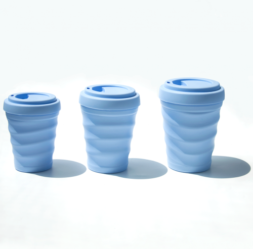 Reusable Silicone Coffee Cup Mug dengan Lid