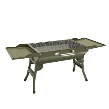 Portable Charcoal Grill: Folding Stainless Steel Camping Barbecue Stove