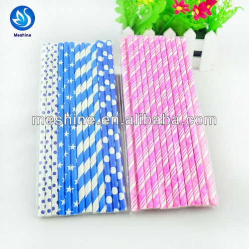 2014 new chevron stripe and dot high quality paper straws hot sale