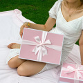 custom weddng dress packaging box pink gift box