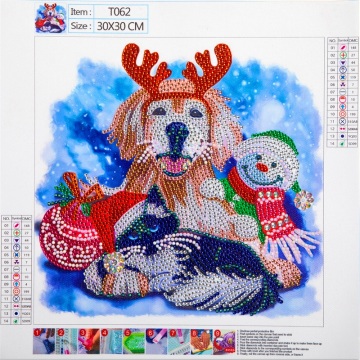 Decoração de pintura de diamante animal de Natal