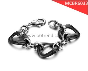 Shiny ceramic and stainless steel bracelet,hot sale in North American Jewelry Market