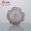 ATO Custom petal shaped Pink glass charger plates