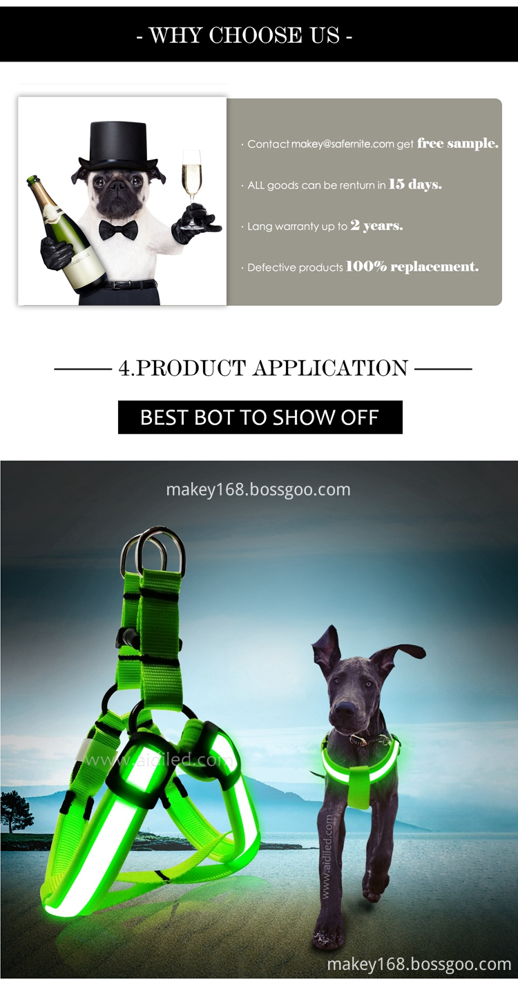 Led Flashing Safety Dog Harness Led Flashing Safety Dog Harness