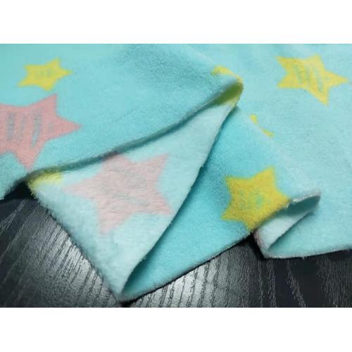 100%Polyester Coral Fleece with Starlike Printing Fabric