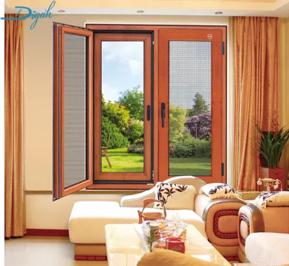Soundproof Aluminium Casement Window Triple Glass Glazed Profile Swing Windows