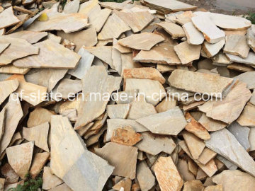 Popular Yellow-Gold Quartz Irregular Slate Tiles for Wall and Floor
