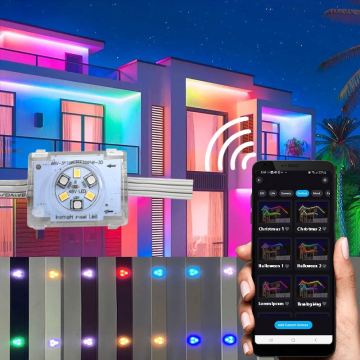 أضواء عيد الميلاد الدائمة في الهواء الطلق للسقف والفيروسات - RGBIC LED مصابيح المسار الأبيض
