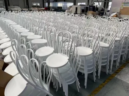 White Resin Stackable Thonet Chair Rentals for Wedding Events