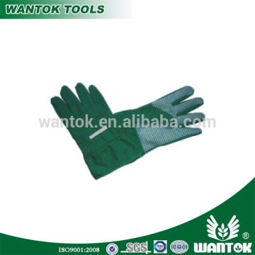 GL017 wear-resisting yellow color with white PVC dots garden glove