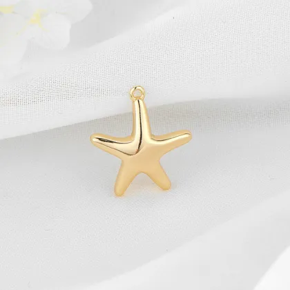 Fashion Design 14K Gold Plated Small Star Charm for Jewelry Making