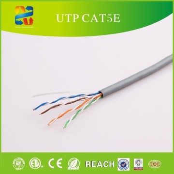 China hot sale high quality network cable 4 pairs 24awg cat5e utp lan cable with RoHS, CE, ETL compliant