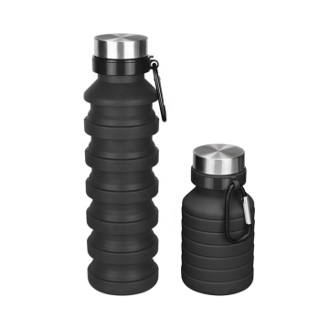 AmazonBasics Polar Everest Folding Sports Water Bottle - 250ml & 500ml, Blue, Green, Gray, TPU, Collapsible, Silicone