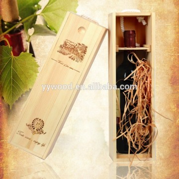 cheap design one bottle pine wooden red wine box