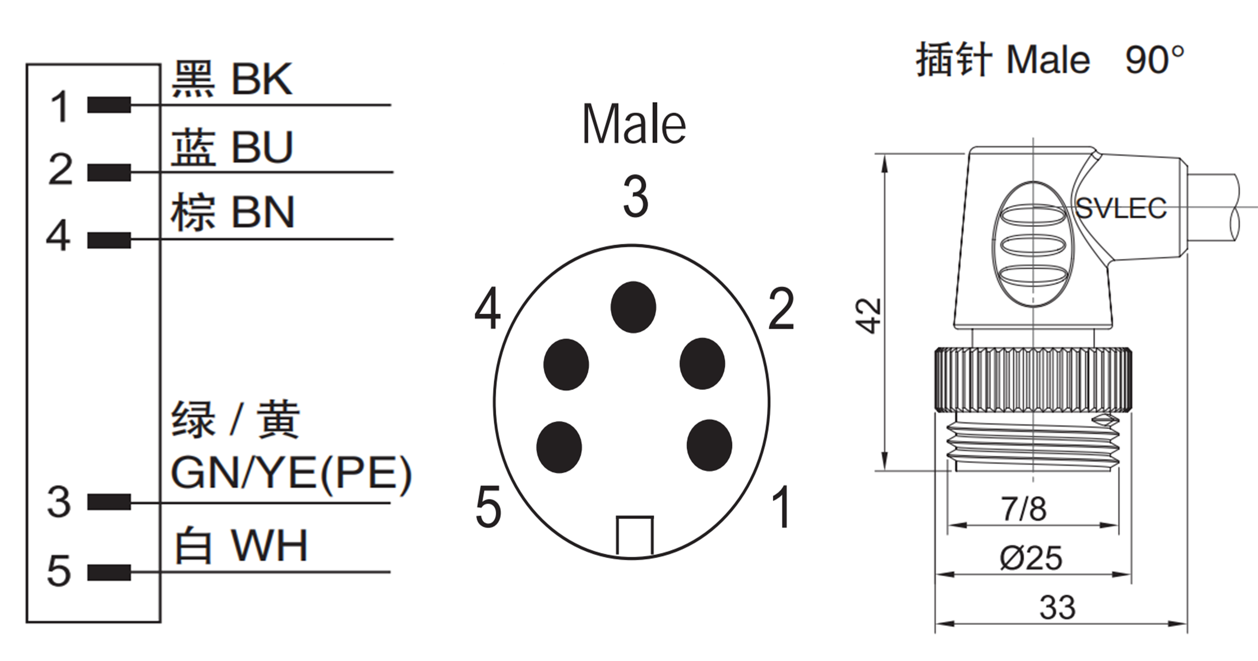 7/8 mini charge 5pin yellow cable