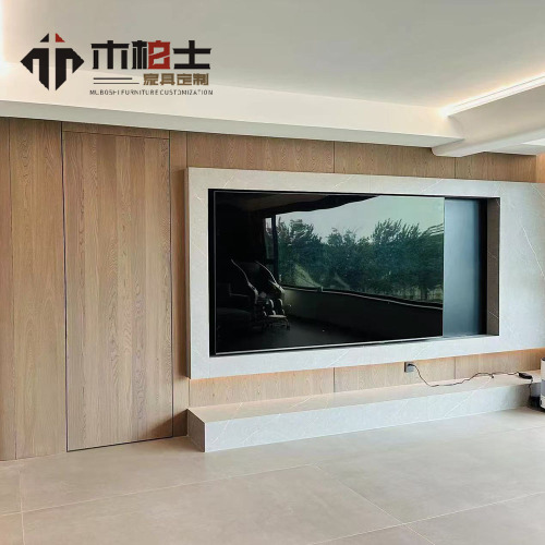 Mueble de pared para TV de madera personalizado