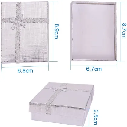 Customized Silver Necklace Ring Stud Jewelry Box