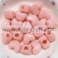 8*9*11.5MM Solid Mixed Colors Earring Heart Charm Beads Pattern