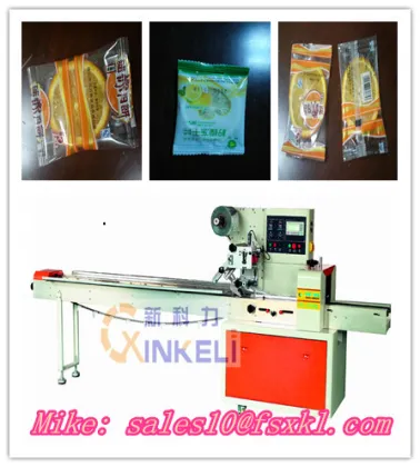Frozen lemon slices flow packaging machine