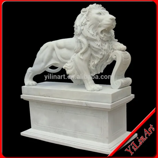 Excellent hand carved big stone lion statue (YL-D165)